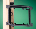 two gang nail-on low voltage mounting bracket on wooden stud