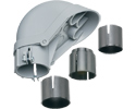 PVC entrance cap with adapters and sleeves