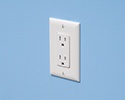 receptacle installed in wall