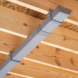 Cable way tray system mounted to ceiling joists