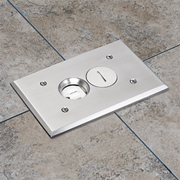 Single gang nickel floor box with coin covers