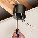 Ceiling fixture box with adjustable depth to double drywall