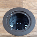 Black flush to the floor recessed single gang floor box with keystones