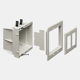 Exploded view of a two gang recessed indoor INBOX